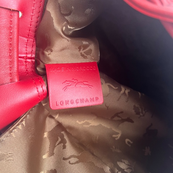 Longchamp Le Pliage Cuir Mini XS Leather Casual Logo Red Backpack - Picture 7 of 12